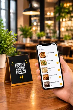 Scan a QR code and browse the restaurant menu